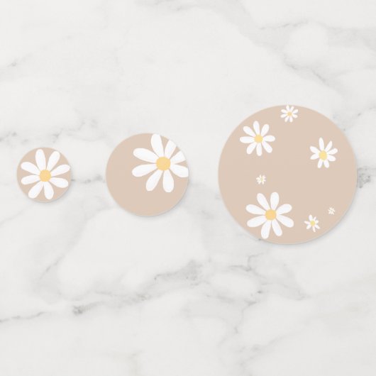 Boho Daisy Bloemen Baby shower Confetti (Achterkanten)