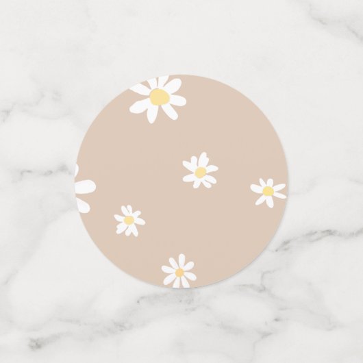 Boho Daisy Bloemen Baby shower Confetti (Kleine voorkant)