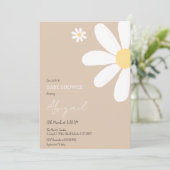 Boho Daisy Bloemen Baby shower Kaart (Staand voorkant)
