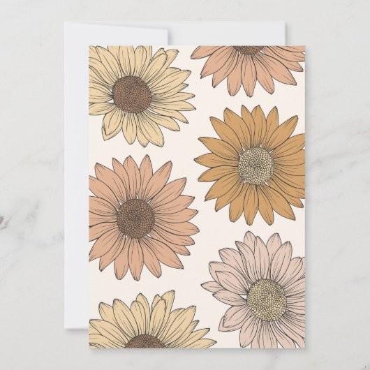 Boho Daisy Bloemen Baby shower Kaart (Achterkant)