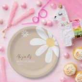 Boho Daisy Bloemen Baby shower Papieren Bordje (Feest)