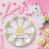 Boho Daisy Bloemen Baby shower Papieren Bordje (Feest)