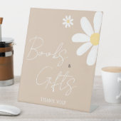 Boho Daisy Bloemen Baby shower Reclamebord Met Voetstuk (Insitu)