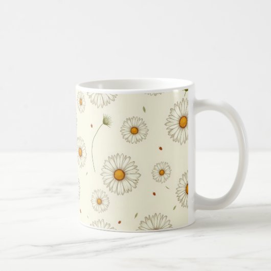 Boho Daisy Bloemen-Minimalistische Lente Bloei Aes Koffiemok (Rechts)