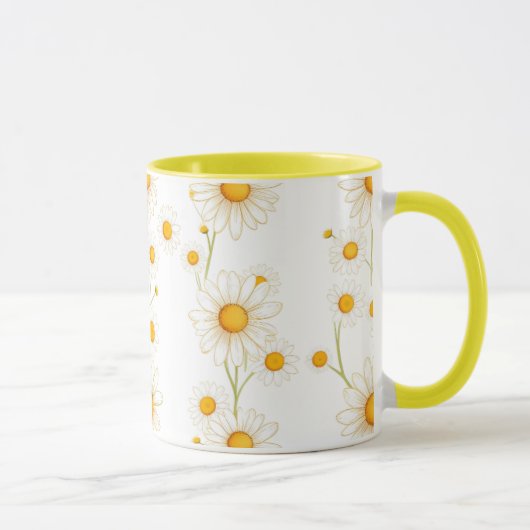Boho Daisy Bloemen-Minimalistische Lente Bloei Aes Mok (Rechts)