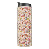 Boho Daisy Bloemen Retro Groovy Bloemen ontwerp Thermosbeker (Geroteerd rechts)