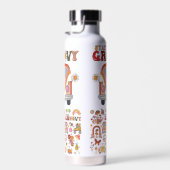 Boho Daisy Bloemen Retro Groovy Bloemen ontwerp Waterfles (Rechts)