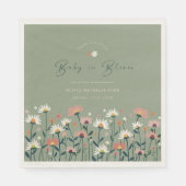 Boho Daisy Bloemensalie Groene Baby in Bloomdouche Servet (Voorkant)