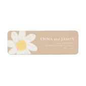 Boho Daisy Bloemige Retouradreslabel Etiket (Voorkant)