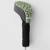 Boho Daisy Bloemmotief Groene Naam Golfheadcover (Schuin)