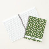 Boho Daisy Bloemmotief Groene Naam Notitieboek (Binnen)