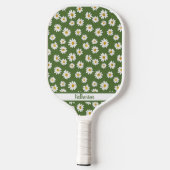 Boho Daisy Bloemmotief Groene Naam Pickleball Paddle (Achterkant)