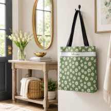 Boho Daisy Bloemmotief Groene Naam