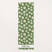 Boho Daisy Bloemmotief Groene Naam Yogamat (Achterkant)