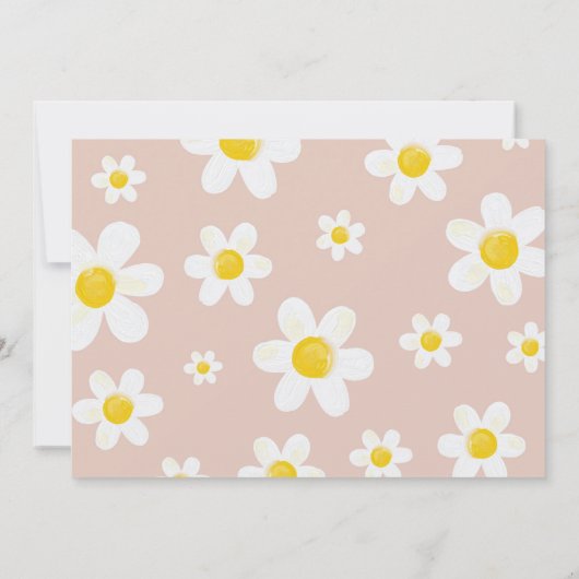 Boho Daisy Bloom eerste verjaardag foto uitnodigin Bedankkaart (Achterkant)