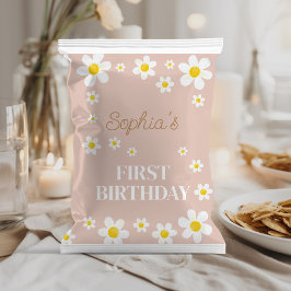 Boho Daisy Bloom Girl Verjaardag Chip Bag Wrapper Flyer
