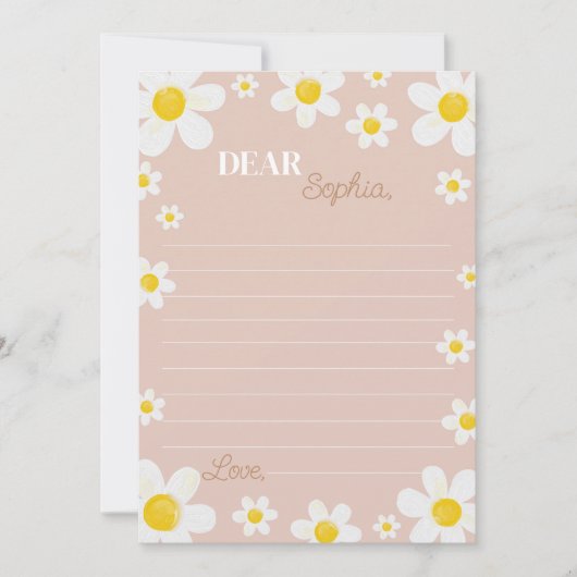 Boho Daisy Bloom Time Capsule Opmerking Bericht Ka Bedankkaart (Voorkant)