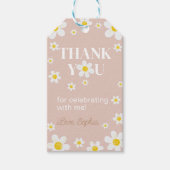 Boho Daisy Bloom Verjaardagsfeest Bedankt Cadeaulabel (Voorkant)