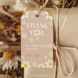 Boho Daisy Bloom Verjaardagsfeest Bedankt Cadeaulabel