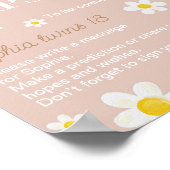 Boho Daisy Bloom Verjaardagsfeestje Tijd Capsule S Poster (Hoek)