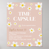 Boho Daisy Bloom Verjaardagsfeestje Tijd Capsule S Poster (Voorkant)