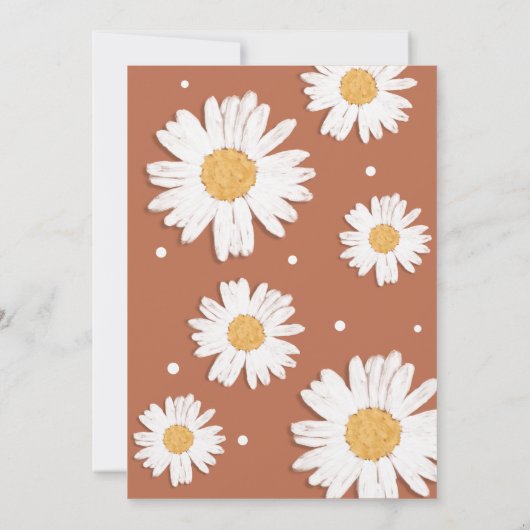 Boho Daisy Bridal Shower Invitations Kaart (Achterkant)