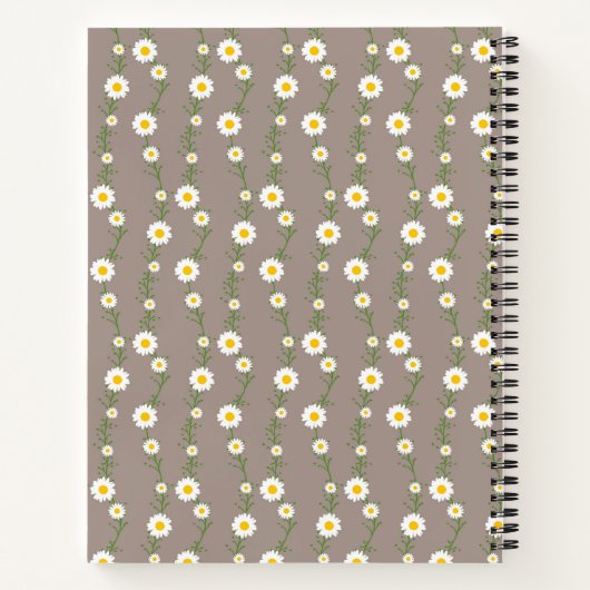 Boho Daisy chain Floral Pattern gepersonaliseerd Notitieboek (Achterkant)