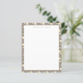 Boho Daisy Chain Floral Pattern Name Stationery (Staand voorkant)