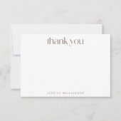 Boho Daisy Chain Floral Taupe Custom Baby shower Bedankkaart (Voorkant)