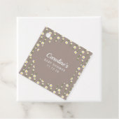 Boho Daisy Chain Taupe Aangepast Script Baby showe Bedankjes Labels (In situ)