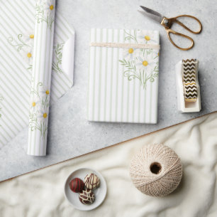 Boho Daisy Domme Gans Salie Groene Baby Shower Cadeaupapier