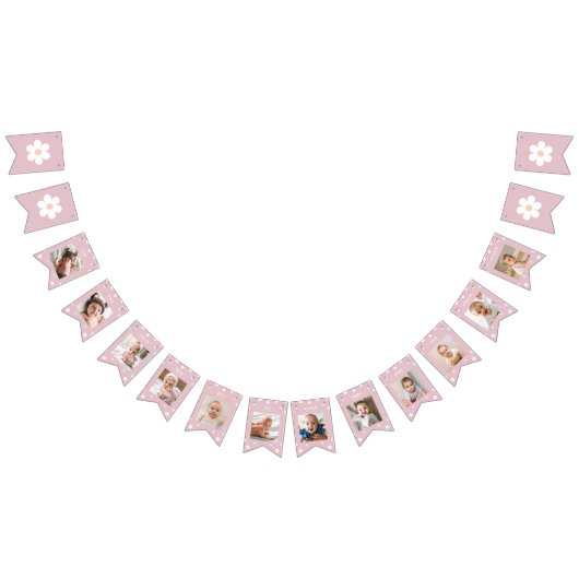 Boho Daisy eerste verjaardag foto banner (Alle)