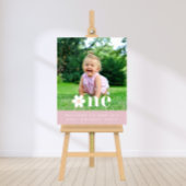 Boho Daisy Eerste Verjaardag Foto Welkomstbord Poster