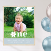 Boho Daisy Eerste Verjaardag Foto Welkomstbord Poster