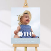 Boho Daisy Eerste Verjaardag Foto Welkomstbord Poster