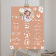 Boho Daisy Eerste Verjaardag Mijlpaal Bord