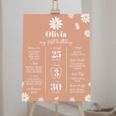 Boho Daisy Eerste Verjaardag Mijlpaal teken Poster