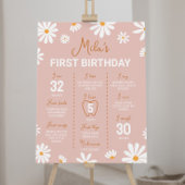 Boho Daisy Eerste Verjaardag Mijlpaal teken Poster