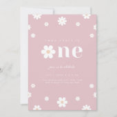 Boho Daisy Eerste Verjaardag Uitnodiging (Voorkant)