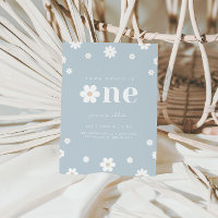 Boho Daisy Eerste Verjaardag Uitnodiging