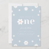 Boho Daisy Eerste Verjaardag Uitnodiging (Voorkant)