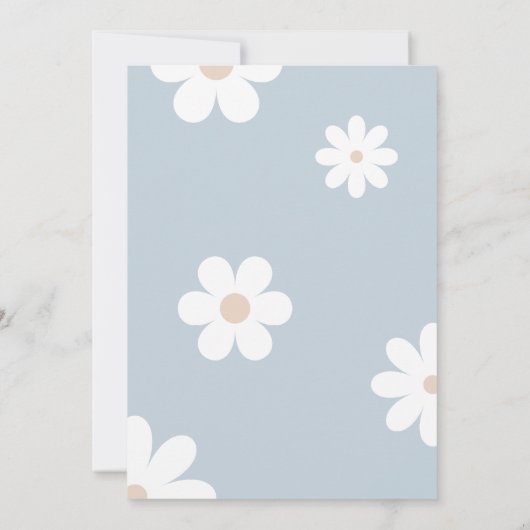 Boho Daisy Eerste Verjaardag Uitnodiging (Achterkant)