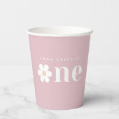 Boho Daisy Eerste Verjaardagsfeestje Papieren Beke Bekers (Achterkant)