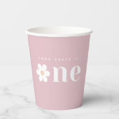 Boho Daisy Eerste Verjaardagsfeestje Papieren Beke Bekers (Voorkant)