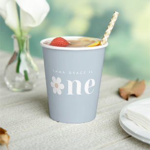 Boho Daisy Eerste Verjaardagsfeestje Papieren Beke Bekers