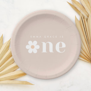 Boho Daisy Eerste Verjaardagspapier Bord