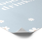 Boho Daisy eten & Drinken Verjaardagsfeestje teken Poster (Hoek)