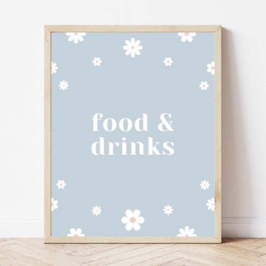 Boho Daisy eten & Drinken Verjaardagsfeestje teken Poster