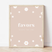 Boho Daisy Favors Verjaardagsfeest teken Poster
