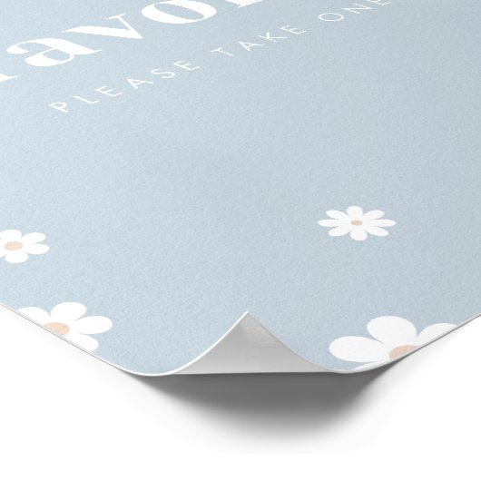 Boho Daisy Favors Verjaardagsfeestje teken Poster (Hoek)